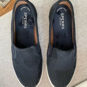 Sperry Black Flats Breathable Slip-On Loafers